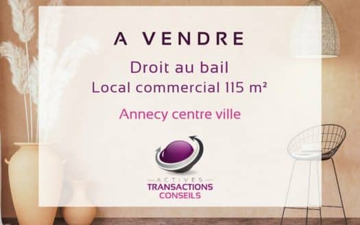 Affiche à vendre d'un droit au bail d'un local commercial de 115m2 à Annecy