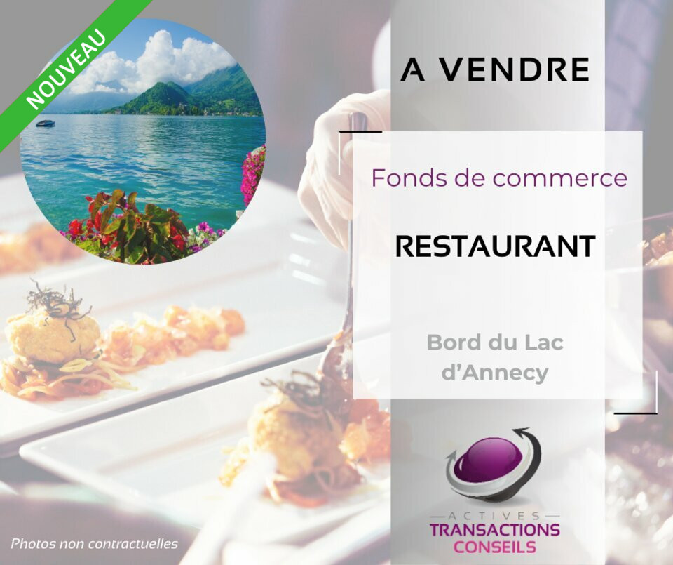 Affiche vente restaurant lac annecy